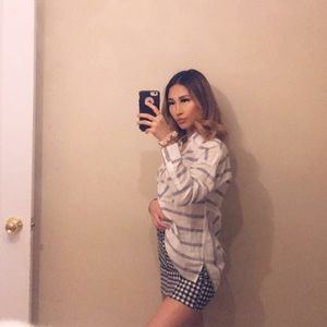 Blouse and mini skirt